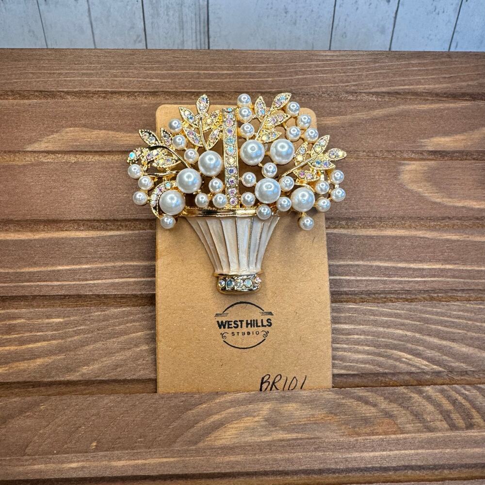 Flower Bouquet Pin Flower Arrangement Jewelry Brooch Fashion Jewelry FAST SHIP